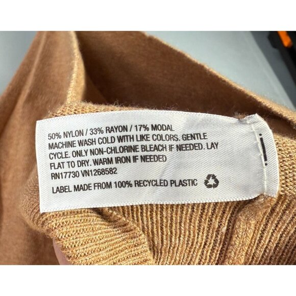 A New Day Womens Cozy Knit Sweater Small Camel Brown V-Neck Minimalist Relaxed - Picture 10 of 10